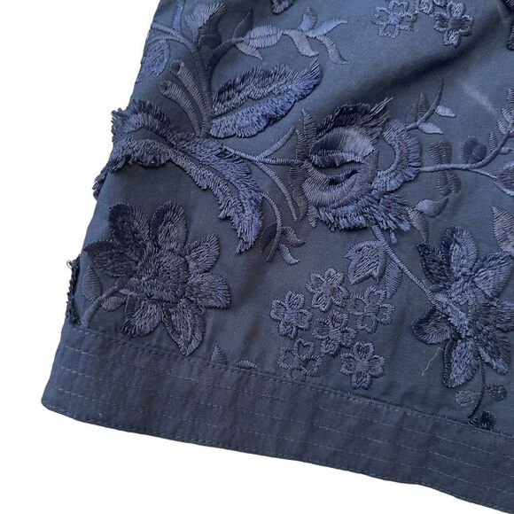 Talbots Embroidered Clipped Floral Shift Dress Navy Size 4 - Picture 8 of 14